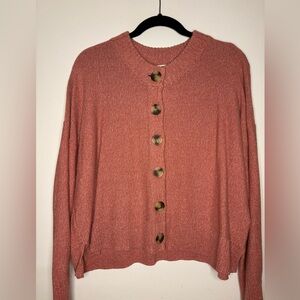 Madewell Women's Cardigan in heather pink